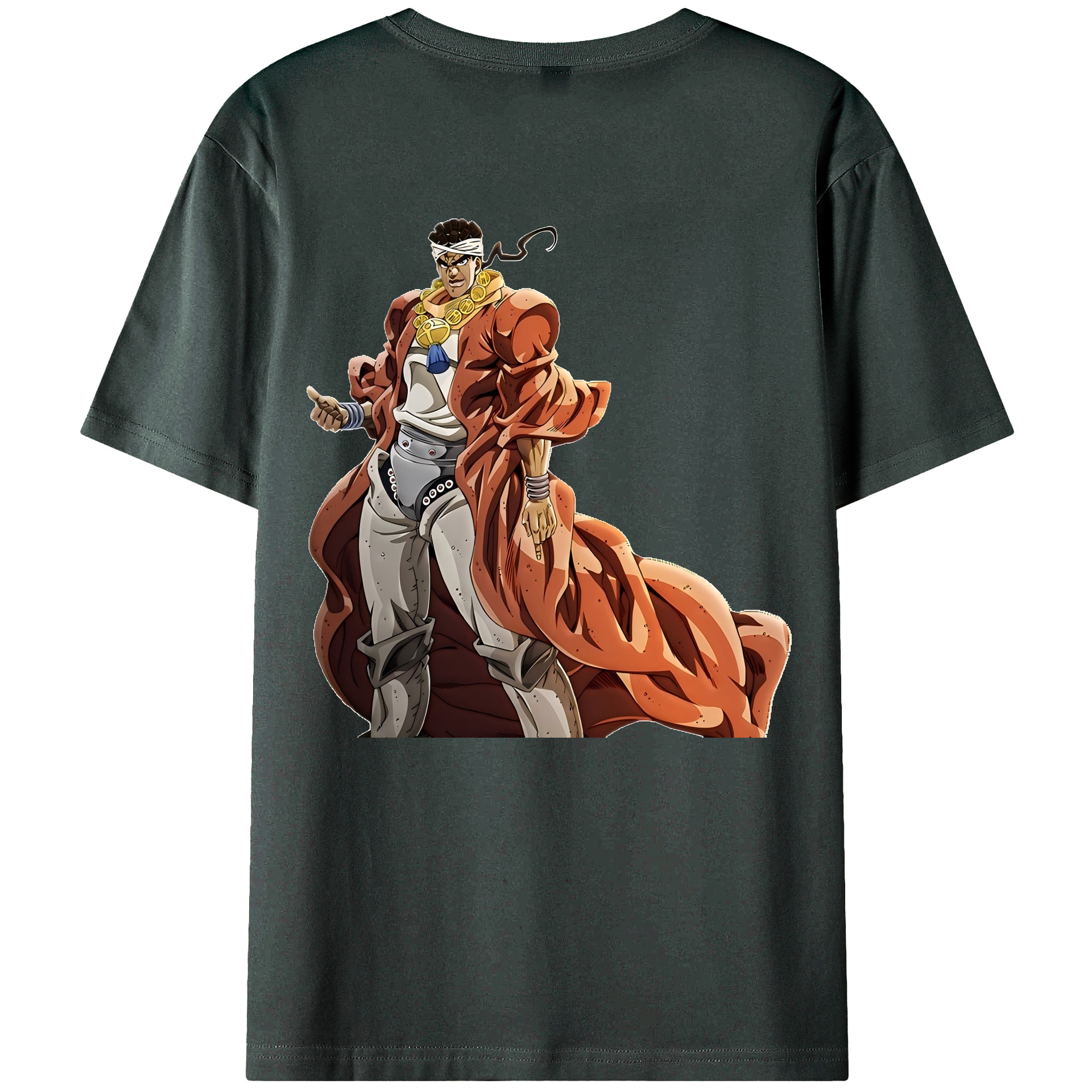 （画像用） ジョジョの奇妙な冒険 ムハンマド?アブドゥル JoJo's Bizarre Adventure Muhammad Avdol 綿100％ メンズ半袖Tシャツ（バックプリント） 通気性
